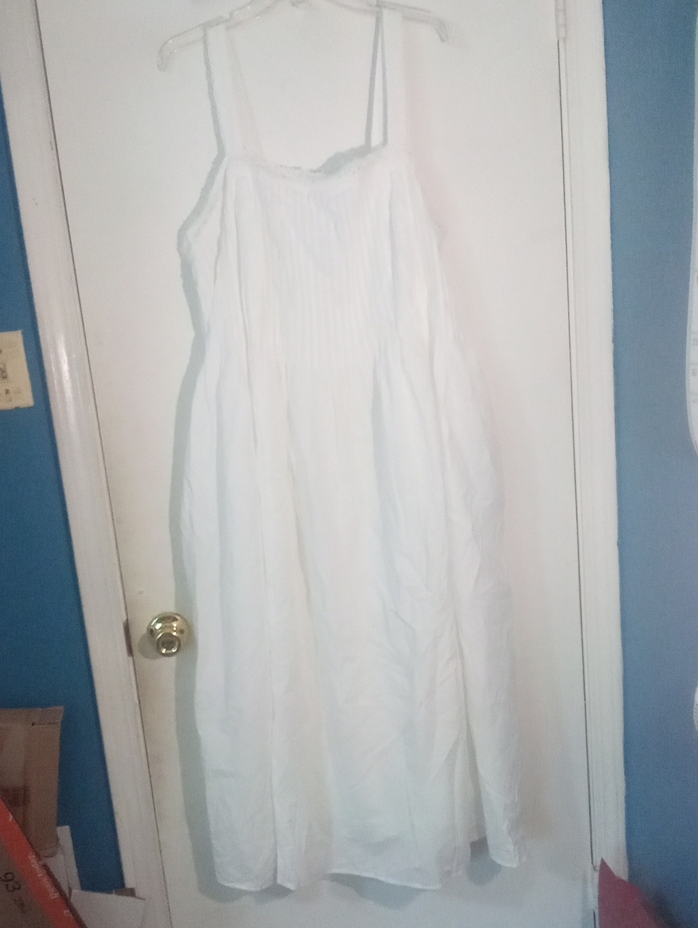 * Ava & Viv White Lace Strap Maxi Dress 2X Plus NWT $45 Pintuck Pleats Bodice